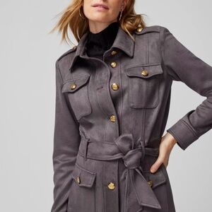 WHITE HOUSE BLACK MARKET ULTRA SUEDE SAFARI JACKET